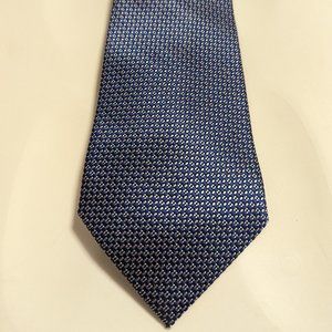 Blue/black/silver tie by Geoffrey Beene, 100% silk